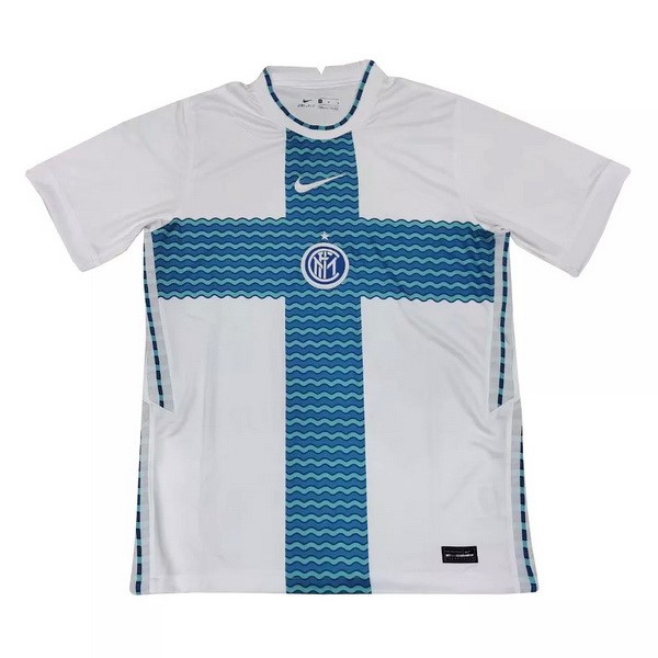 Trainingsshirt Inter Milan 2021-2022 Weiß Blau Günstige Fußballtrikots